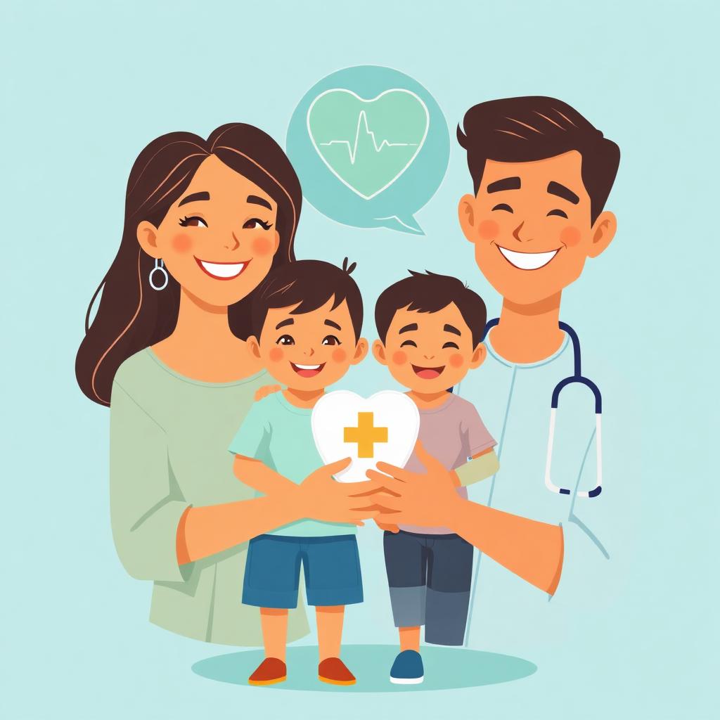 Família brasileira sorrindo com proteção de plano de saúde